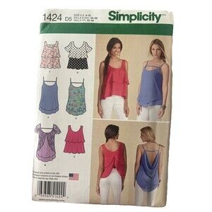 Simplicity 1424 Easy Misses Knit Boho Top Blouse Tunic Pattern Size XXS-XXL UC
